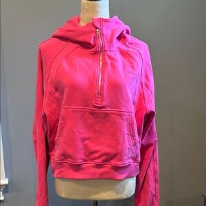 Zyia hot pink Retreat 1/4 Zip Crop Hoodie